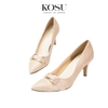 Giày da nữ nơ chữ nhật 8cm Kosu K-24383