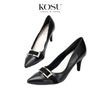 Giày da nữ nơ chữ nhật 8cm Kosu K-24383
