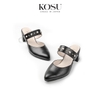 Giày da đính đá 5cm Mule Block Kosu S-3007