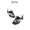 Dép cao gót nữ da thật 7cm Kosu S-3008