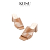 Dép cao gót nữ da thật 7cm Kosu S-3008