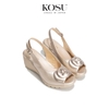 Sandal đế xuồng 7,5cm hoa trà Kosu K-24313