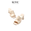 Dép cao gót nữ da thật 7cm Kosu S-3008