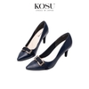 Giày da nữ nơ chữ nhật 8cm Kosu K-24383