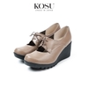 Giày da đế xuồng 7cm Lace-up Kosu KS-23603