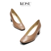 Giày da nữ cao gót mũi vuông 5cm KOSU 2007