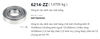 Vòng bi cầu 6214-ZZ bằng thép