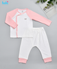 Bộ sơ sinh cài chéo, tay raglan phối màu BB036