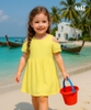 Váy bé gái cộc tay hở vai HK521