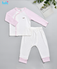 Bộ sơ sinh cài chéo, tay raglan phối màu BB036