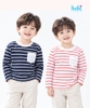 Áo cotton kẻ dài tay raglan