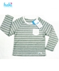 Áo cotton kẻ dài tay raglan