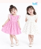 Váy bé gái sát nách phối ren tay HK513