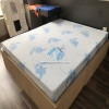 Áo bọc nệm vải Gấm thun dệt kim bọc 2 mặt có khóa kéo tone màu trắng xanh