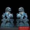 Cặp Lân sư - kỳ lân - nghê đồng xanh 11x7x16cm - 2.8kg