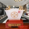 Bát tụ bảo vuông bạch ngọc bột đá cao cấp  11x11x16cm - 1.9kg