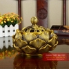 Lư xông trầm hương hoa sen bằng đồng nguyên chất - 9.5x12.5 cm - 800 g