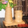 Ống bút tháp văn xương gỗ đào cao 14.5cm