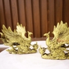 Phượng hoàng cưỡi mây đồng nguyên chất 15.5x12.5x12cm - 0.55kg - PVN778