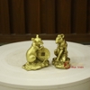 Chuột ôm đồng xu bằng đồng 8x6x4cm - 0.25kg-PVN765