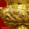 Bộ tam sự đồng vàng bóng – Nến hoa văn