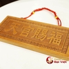 Thẻ Bài Thiên Quan Tứ Phước Gỗ Đào Loại Ngang 8x18x1cm