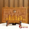 Gương Sơn Hải Trấn Cầu Lồi Gỗ Đào 23x14.5cm