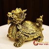 Long Quy Bát Quái Ngậm Ngũ Đế Đồng Nguyên Chất - 15x10x13cm