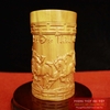Lọ chè gỗ bách xanh 10x18cm