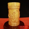 Lọ chè gỗ bách xanh 10x18cm