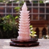 Tháp văn xương thạch anh hồng 9 tầng 22.5x7cm-1.3kg-DPVN198-4