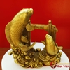 Cá chép vượt Vũ Môn hoá rồng bằng đồng nguyên chất - 28x26cm-4kg