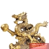Rồng đồng cưỡi sóng cầm ngọc 16x4cm - 0.55kg