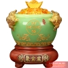 Bát tụ bảo tròn lam ngọc bột đá cao cấp 14x16cm - 2.3kg