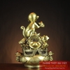 Khỉ đồng ngồi hũ vàng 16x10cm - 0.85kg