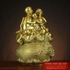 Khỉ phúc đồng ngồi túi vàng 13x9x8cm - 0.6kg