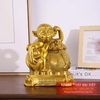 Khỉ đồng ôm túi vàng 16x13x7cm - 1.1kg