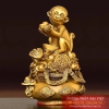 Khỉ đồng ngồi hũ vàng 16x10cm - 0.85kg