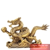 Rồng đồng cưỡi sóng cầm ngọc 16x4cm - 0.55kg