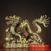 Rồng đế tiền ôm hũ vàng đồng 16x10x6.5cm - 1kg