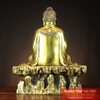 Phật thích ca mâu ni thiền trên bệ đá đồng nguyên chất - 30x24x17cm - 3.85kg-PVN489