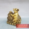Chuột ôm túi vàng đồng nguyên chất 14x11x5.5cm - 0.6kg