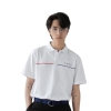 H02-T06 Áo polo nam sọc ngang HIDDLE-ELE Trắng