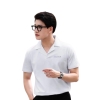 H02-T05 Áo polo nam HIDDLE cổ vest-ELE Trắng