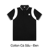 H05-T1 Áo polo tay phối màu trắng-Đen