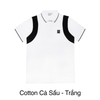 H05-T1 Áo polo tay phối màu trắng-Trắng