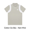 H05-T1 Áo polo tay phối màu trắng-Xám khói