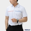 H02-T06 Áo polo nam sọc ngang HIDDLE-ELE Trắng