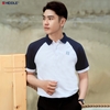 H04-T2 Áo polo nam tay raglan phối màu HI