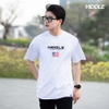 H01-T7 Áo thun nam form rộng HI New York ACT Trắng